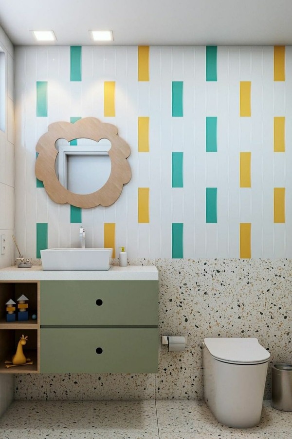 Banheiro para criança: 7 dicas para um ambiente funcional e seguro (Foto: Reprodução/Instagram @gabrielisilvacosta.arq)