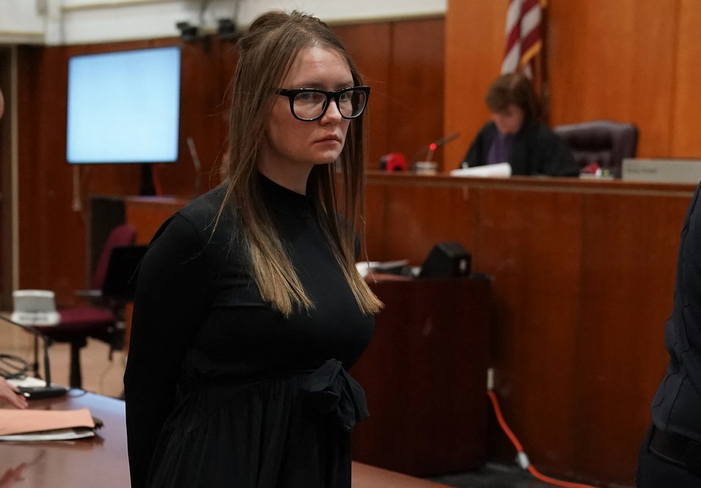 Anna Sorokin durante audiência em Nova York, em 25 de abril de 2019 — Foto: TIMOTHY A. CLARY / AFP