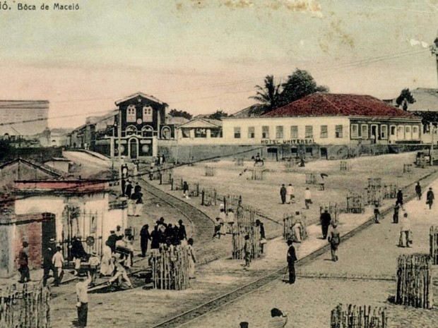 Região conhecida como Boca de Maceió, no Centro da capital (Foto: Arquivo/Maceió Antiga)