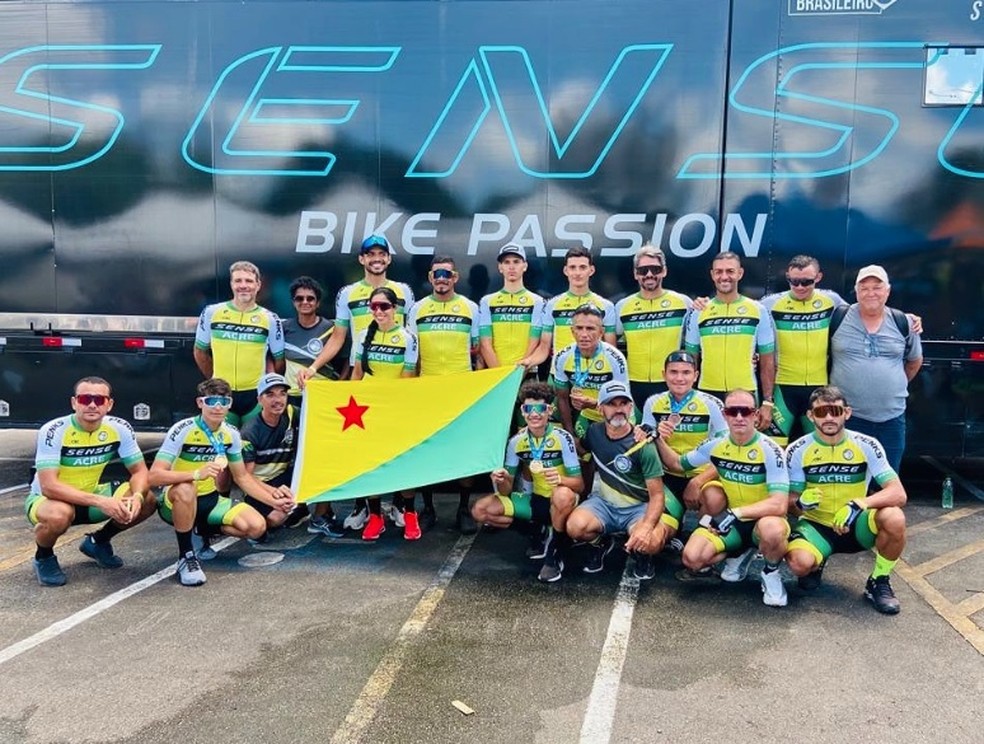 Seleção Acreana de Ciclismo Copa Norte e Nordeste de Ciclismo Estrada — Foto: FAC/Divulgação