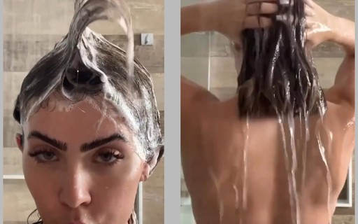 Jade Picon se diverte com espuma em vídeo de banho: "Muito bom"