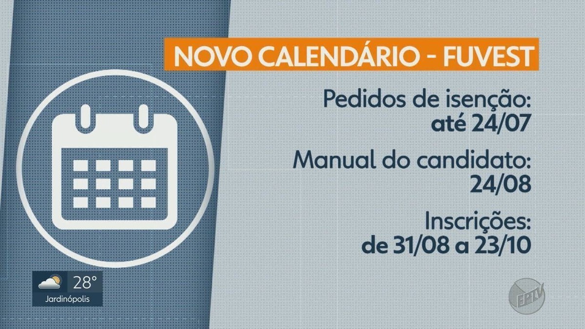 Fuvest Publica Novo Calendário E Muda Data Das Provas De 1ª E 2ª Fase ...