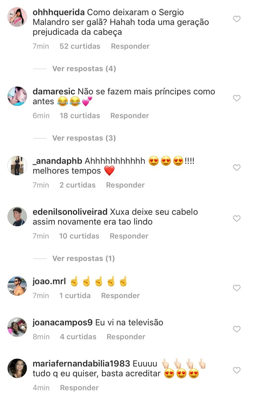Comentários na postagem de Xuxa (Foto: reprodução/Instagram)