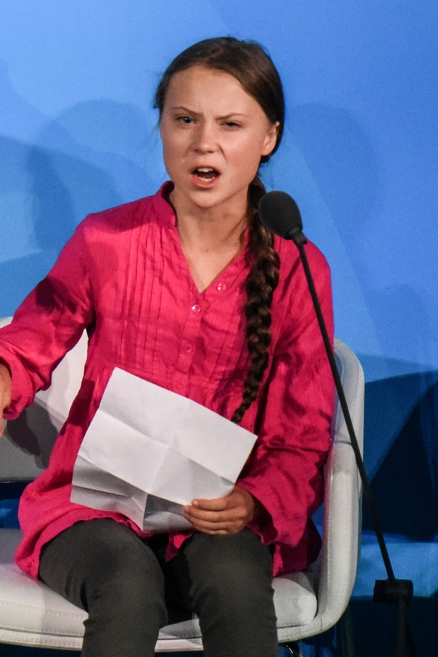 NEW YORK, NY - SEPTEMBER 23: Youth activist Greta Thunberg speaks at the Climate Action Summit at the United Nations on September 23, 2019 in New York City. While the United States will not be participating, China and about 70 other countries are expected (Foto: Getty Images)