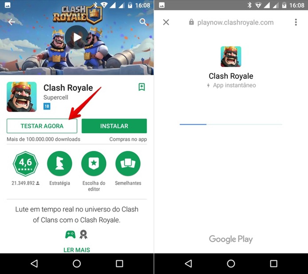 Testando aplicativo direto da Play Store (Foto: Reprodução/Helito Bijora)
