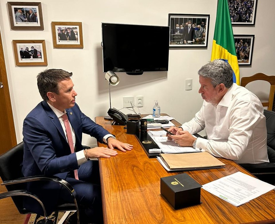 Deputado Felipe Carreras e o presidente da Câmara Arthur Lira