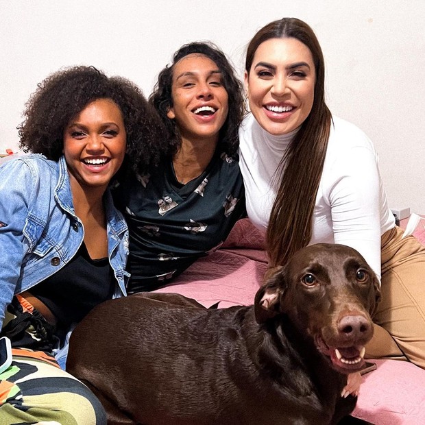 Jessi, Linn da Quebrada e Naiara Azevedo se encontram em São Paulo (Foto: Reprodução/Instagram)
