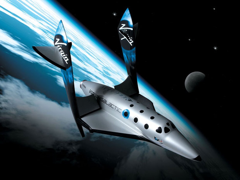 SpaceShipTwo, nave da Virgin Galactic que levará turistas ao espaço — Foto: Divulgação
