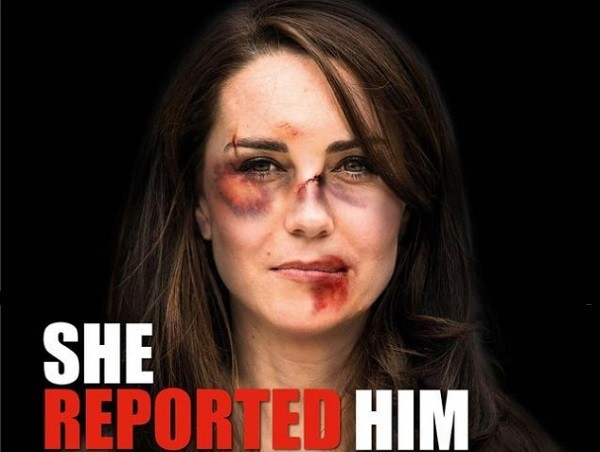 Foto de Kate Middleton foi manipulada digitalmente como parte de campanha contra violência doméstica (Foto: Instagram)