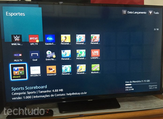 Escolha o app que você pretende baixar na sua Smart TV da Samsung (Foto: Lucas Mendes/TechTudo)
