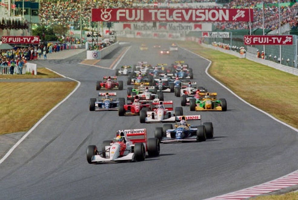 Largada do GP do Japão de 1993, em Suzuka — Foto: Getty Images