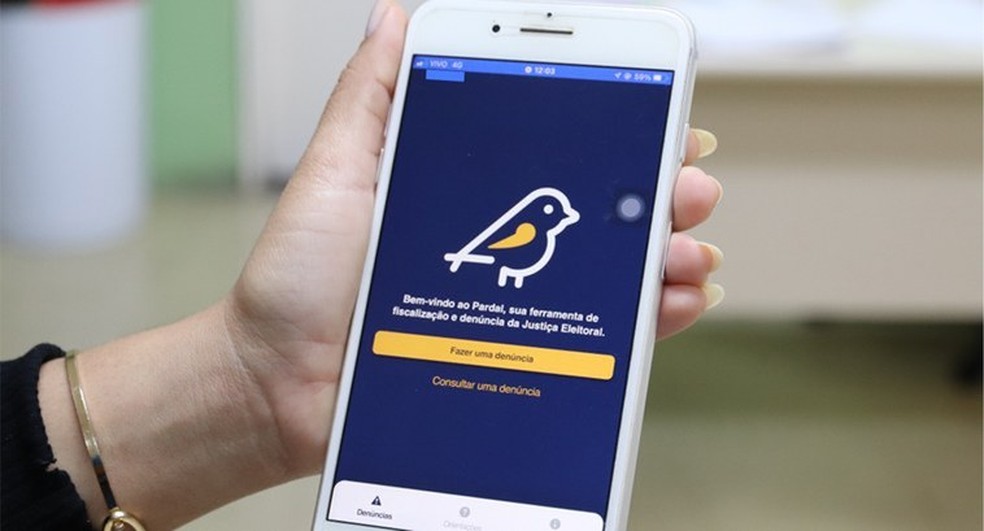 Aplicativo Pardal, da Justiça Eleitoral, instalado em smartphone — Foto: Tribunal Regional Eleitoral