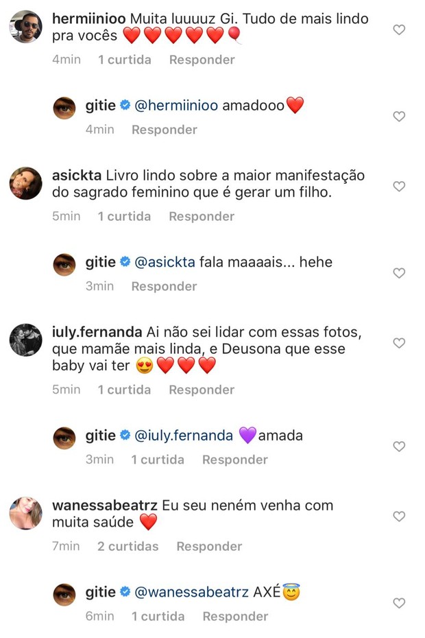 Giselle Itié recebe comentários (Foto: Reprodução/Instagram)
