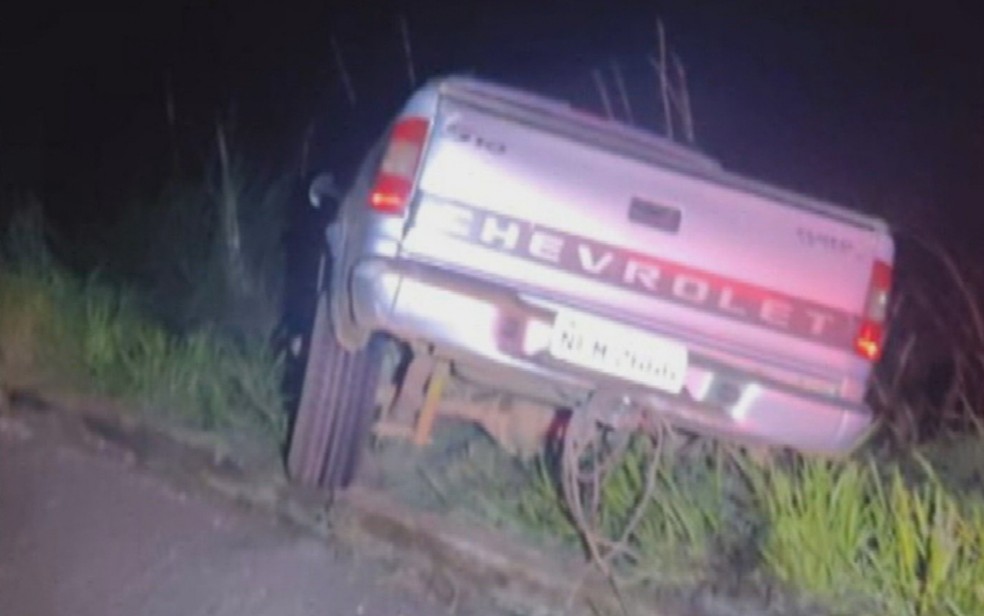 Wanderson Mota Protácio abandonou caminhonete de fazendeiro morto em Corumbá de Goiás — Foto: Reprodução/TV Ahanguera
