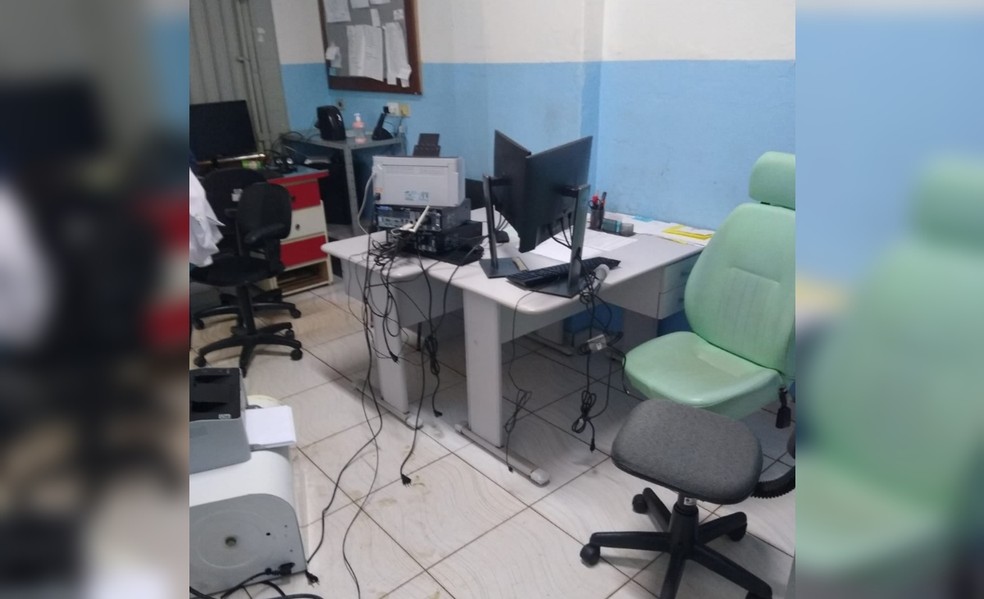 Centro de saúde sofre ato de vandalismo e furto em Itaí  — Foto: Prefeitura de Itaí/ Divulgação