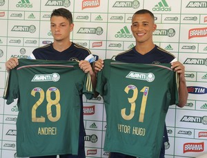 Andrei Girotto e Vitor Hugo, Apresentação Palmeiras (Foto: Felipe Zito)
