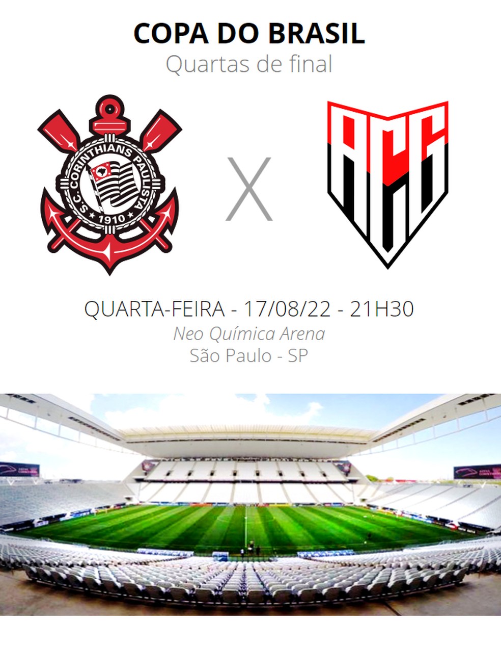 Ficha Corinthians x Atlético-GO — Foto: ge