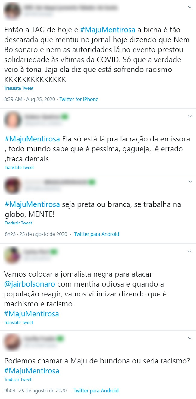 Internautas ofendem a jornalista Maria Julia Coutinho (Foto: Reprodução/Twitter)