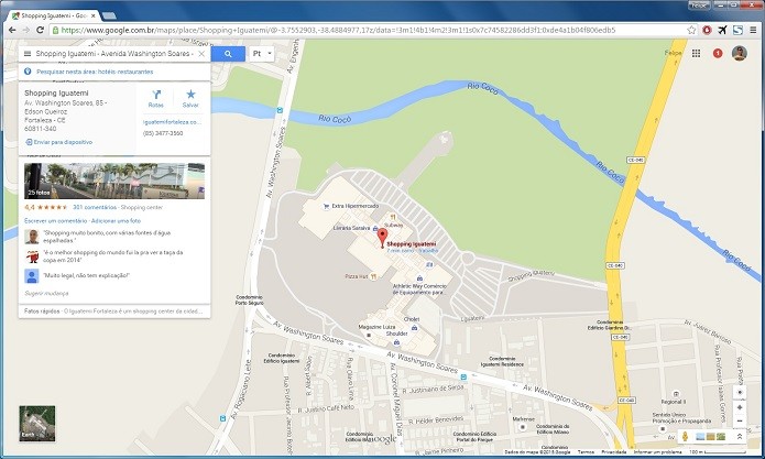 Procurando por um local no Google Maps para desktop (Foto: Felipe Alencar/TechTudo)