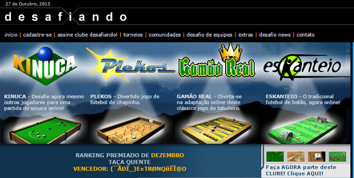 Sites de jogos, como o Kinuca, eram bem famosos (Foto: Reprodução/Thiago Barros)