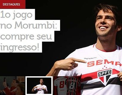 São Paulo tira Kaká da propaganda de ingressos do jogo contra o Criciúma