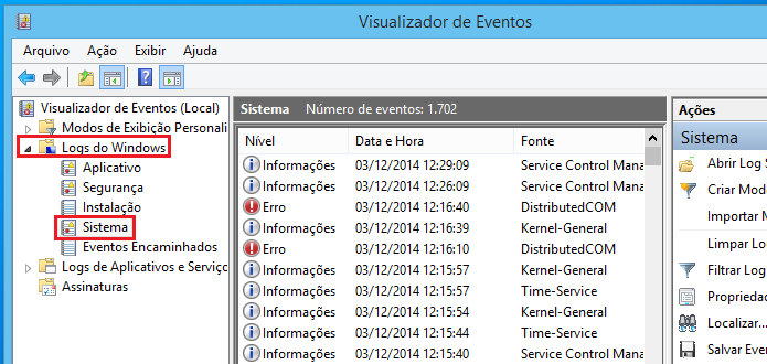 Acessando os logs do Windows no Visualizador de Eventos (Foto: Reprodução/Edivaldo Brito)