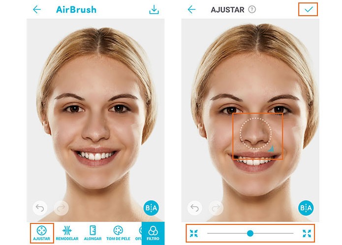 Ajuste medidas no rosto e afine o que precisar com o Airbrush (Foto: Reprodução/Barbara Mannara)