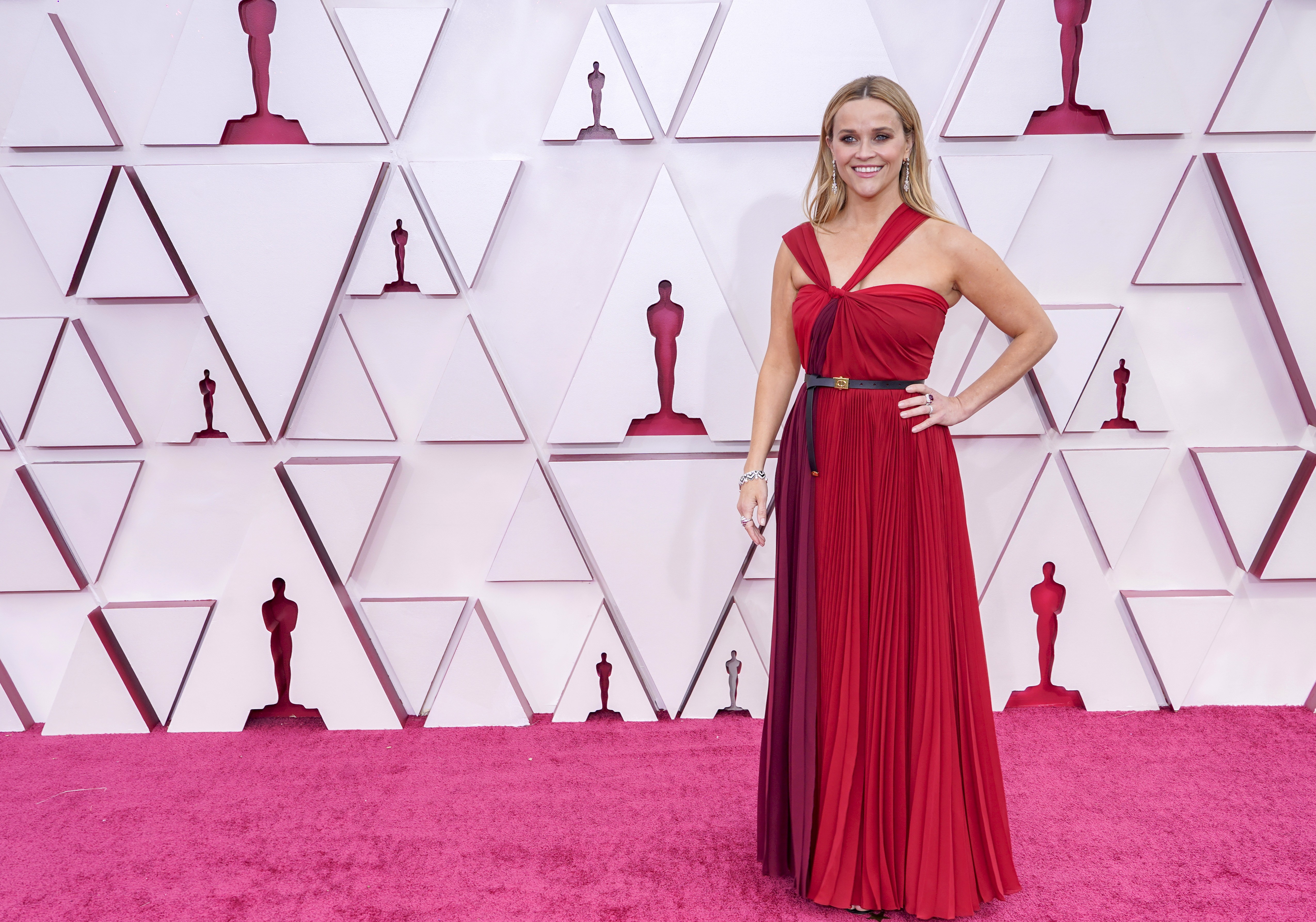 LOS ANGELES, CALIFORNIA – APRIL 25: Reese Witherspoon attends the 93rd Annual Academy Awards at Union Station on April 25, 2021 in Los Angeles, California. (Photo by Chris Pizzello-Pool/Getty Images) (Foto: Getty Images)