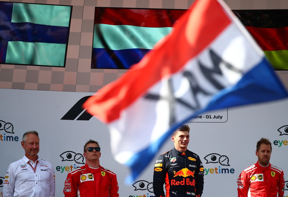 Raikkonen, Verstappen e Vettel, os trÃªs primeiros na Ãustria (Foto: Reuters)