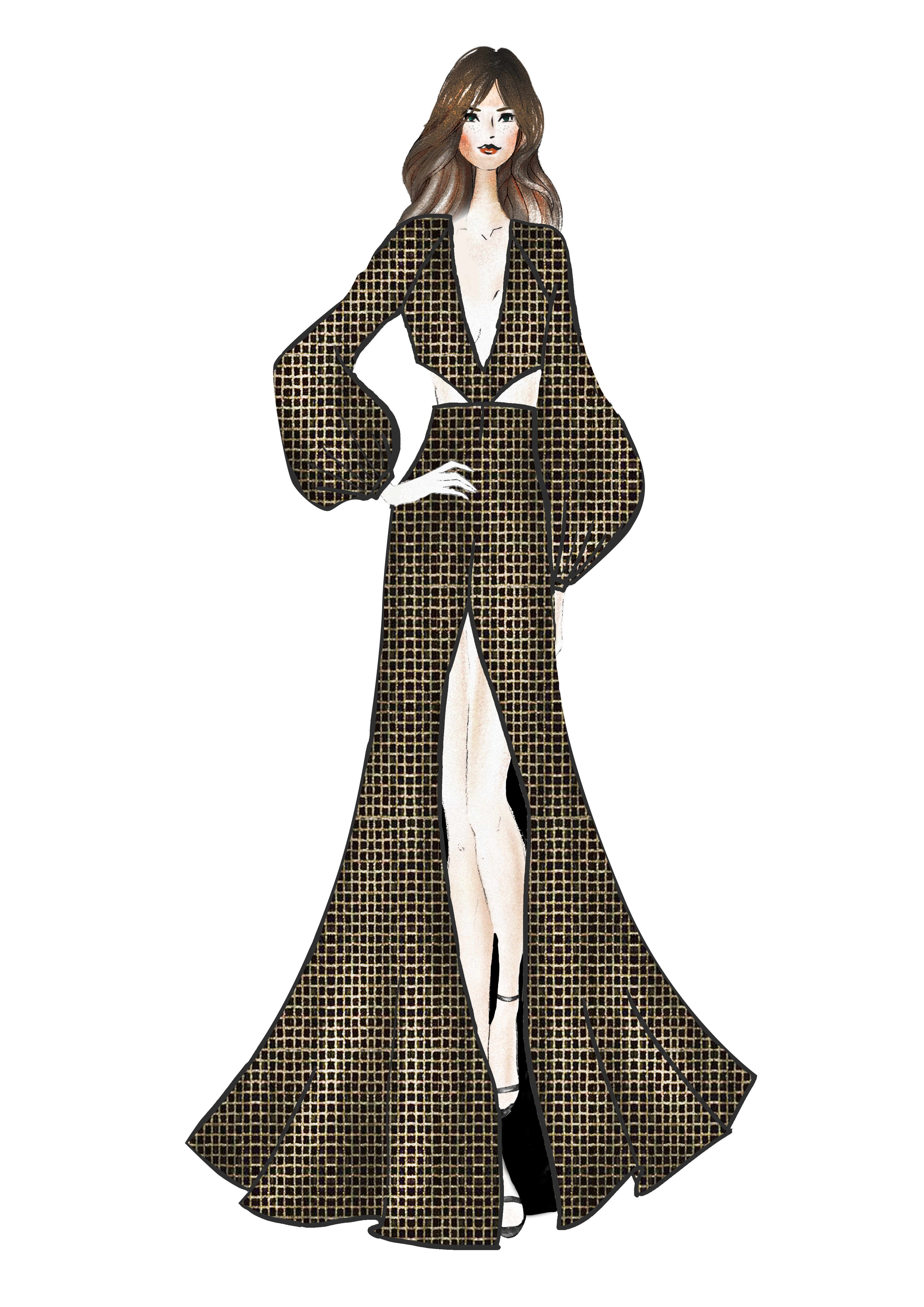 Croqui que Isabeli Fontana vai usar no Baile da Bruxa (Foto: Divugação)