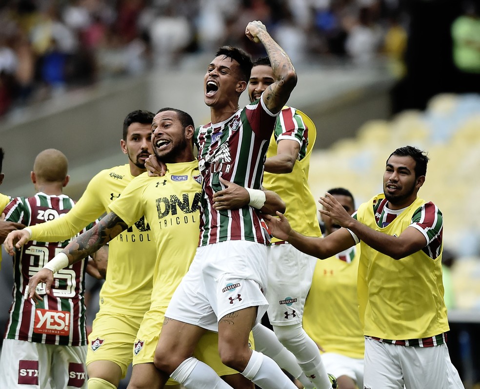 Gol de Richard definiu a permanência do Fluminense na Série A — Foto: Andre Durão