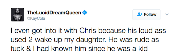 As acusações de Kay Coala contra Chris Brown e as críticas aos fãs do cantor (Foto: Twitter)