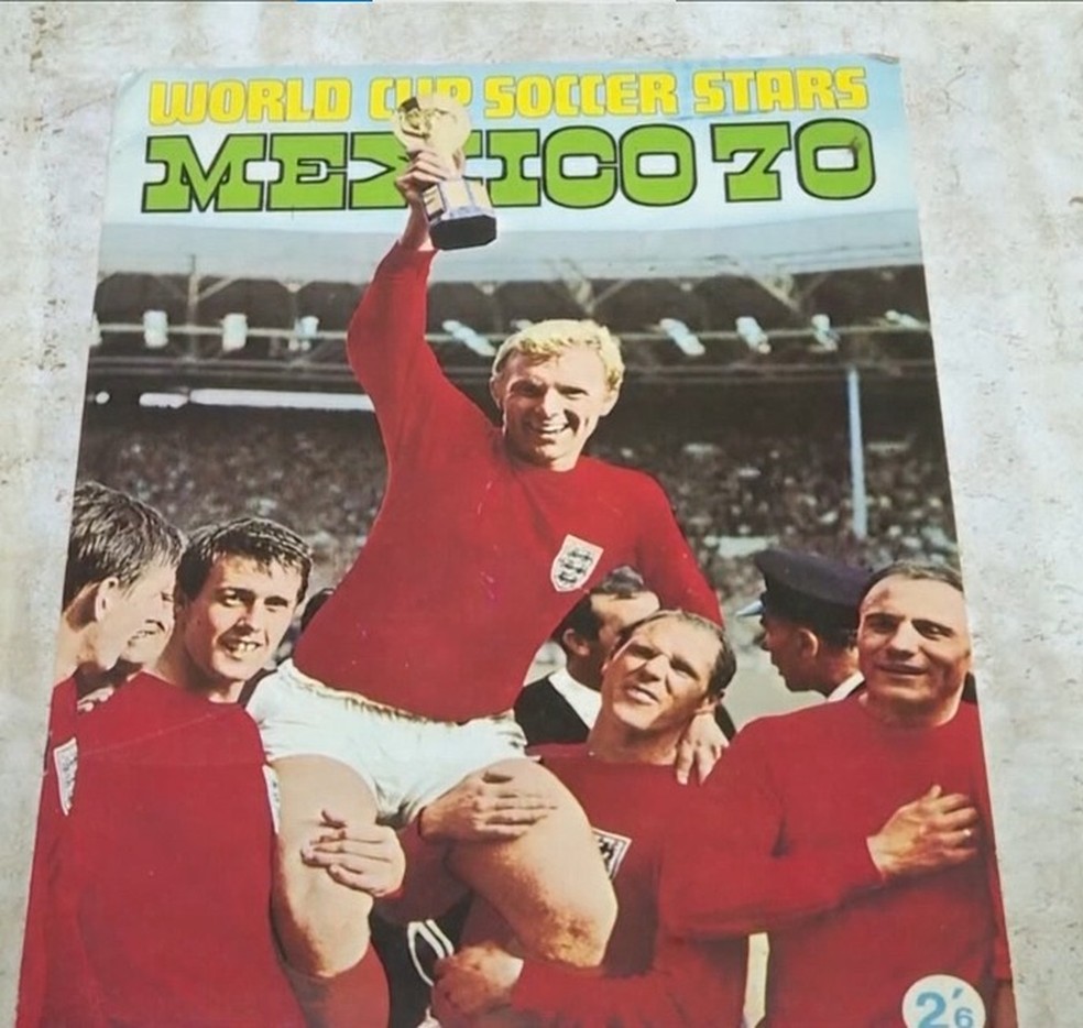 Álbum da Copa do Mundo de 1970.  — Foto: Reprodução/TVMorena