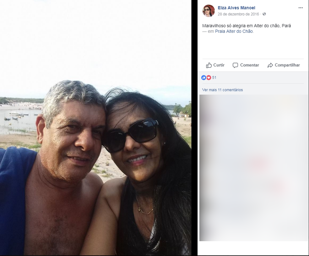 Policial civil aposentado Noraíde Manuel de Moraes, de 64 anos, e a mulher dele, Elza Alves Manuel, de 63 anos, foram assassinados (Foto: Facebook/ Reprodução)