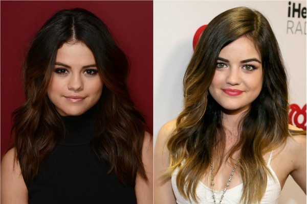 A cor dos olhos é uma das poucas diferenças entre Selena Gomez e Lucy Hale (Foto: Getty Images)