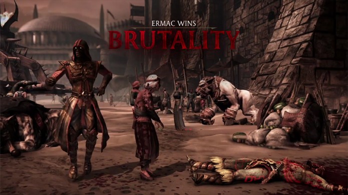 Ermac recebe os créditos, mas o Brutality é da velhinha Blanche (Foto: Reprodução/YouTube)