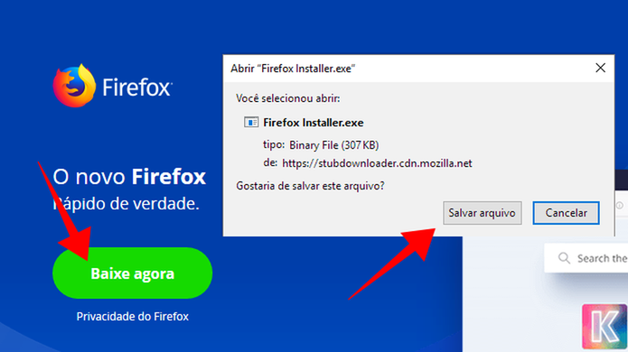 Baixe o instalador do Firefox no site da Mozilla (Foto: Reprodução/Paulo Alves) Baixe o instalador do Firefox no site da Mozilla (Foto: Reprodução/Paulo Alves)