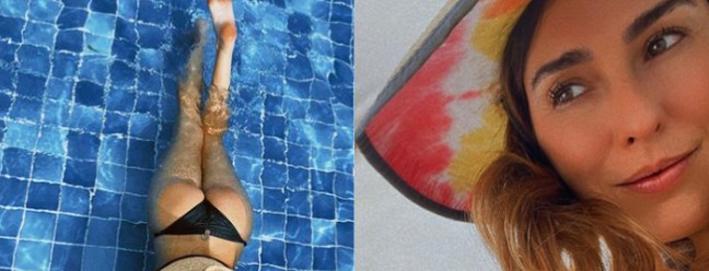Fernanda Paes Leme curte Natal com banho de piscina — Foto: Instagram