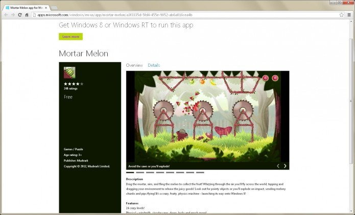 Mortar Melon: um dos jogos mais baixados na Windows Store (Foto: Divulga??o)