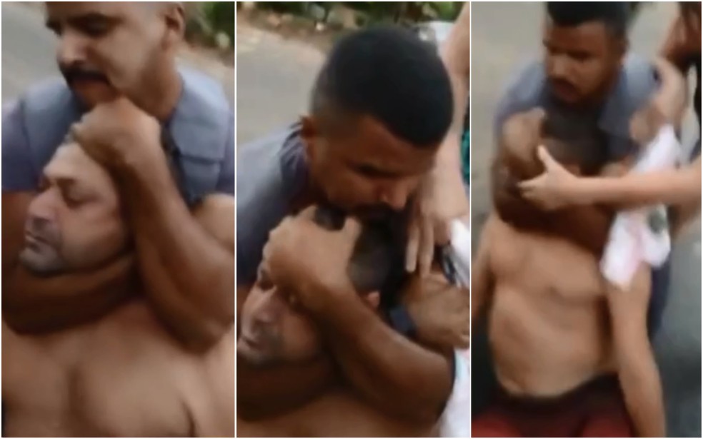 Homem foi imobilizado com golpe mata-leão antes de morrer baleado por policial em Fernandópolis (SP) — Foto: Arquivo Pessoal