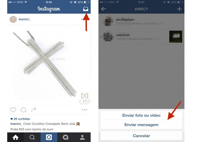 O Instagram Direct funciona como o Inbox do Facebook (Foto: Gabriella Fiszman/ TechTudo)