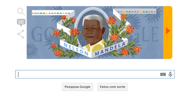 'Doodle' desta sexta-feira (18) homenageia aniversário de Nelson Mandela (Foto: Reprodução/Google)