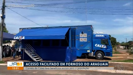 Carreta da Caixa leva benefícios sociais para a população de Formoso do Araguaia