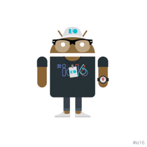 Boneco símbolo do Android, sistema operacional do Google, personalizado para a conferência Google I/O 2016. (Foto: Divulgação/Google)