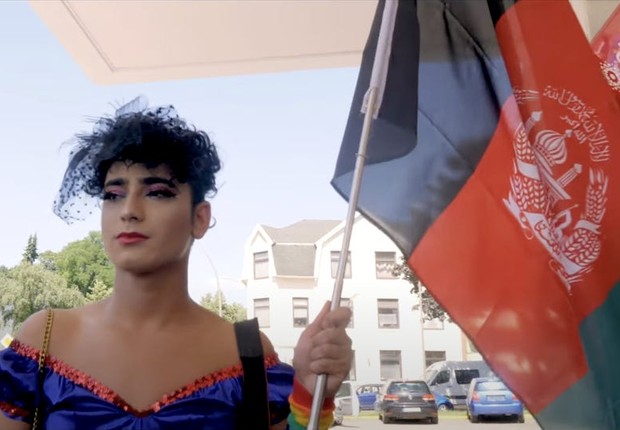 Imagem de vídeo de membro da comunidade gay no Afeganistão (Foto: YouTube)