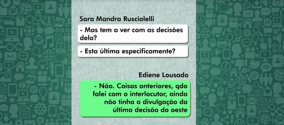Conversa entre Ediene e Sandra — Foto: Reprodução/TV Bahia