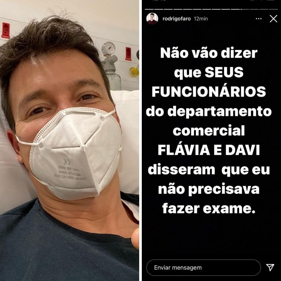 Com Covid, Rodrigo Faro acusa emissora de impedi-lo de fazer teste: &quot;Não  vão dizer a verdade?&quot; - Quem | QUEM News