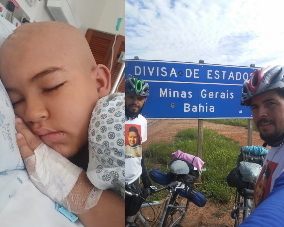 Tios do pequeno Luiz fizeram viagem de bicicleta até a Bahia para celebrar resultado positivo de cirurgia — Foto: Arquivo Pessoal