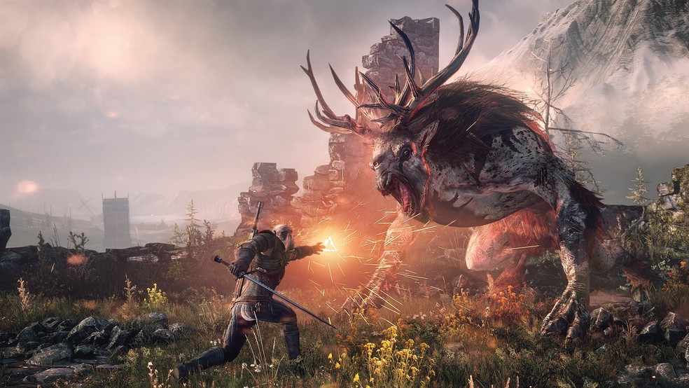 The Witcher 3: Wild Hunt é um game de mundo aberto, com narrativa não linear e jogado em terceira pessoa — Foto: Divulgação/Xbox