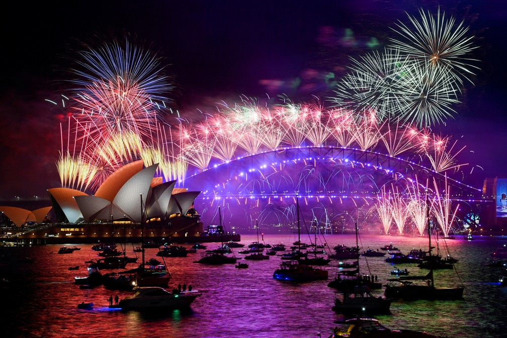 Comemoração do Ano Novo na Austrália. — Foto: REUTERS/Jaimi Joy